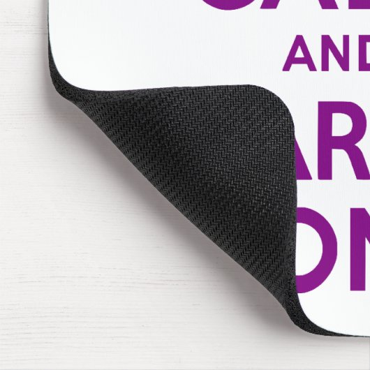 Lila ruhig bleiben und weiterfahren mousepad (Ecke)