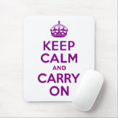 Lila ruhig bleiben und weiterfahren mousepad (Mit Mouse)