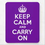 Lila ruhig bleiben und weiterfahren mousepad<br><div class="desc">Ein heller Farbton lila (660099) sorgt für eine moderne Version des klassischen Designs "Keep Calm and Carry On".</div>