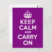 Lila ruhig bleiben und weiterfahren postkarte (Vorne/Hinten)