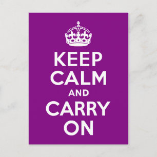 Lila ruhig bleiben und weiterfahren postkarte