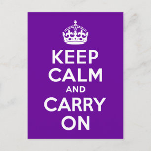 Lila ruhig bleiben und weiterfahren postkarte