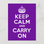 Lila ruhig bleiben und weiterfahren postkarte (Vorderseite)