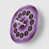 Lila Runde Wanduhr (Winkel)
