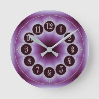 Lila Runde Wanduhr