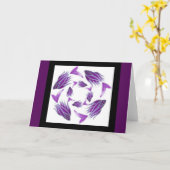 Lila Rundkarte Karte (Gelbe Blume)