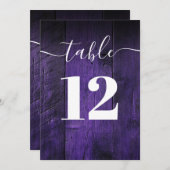 Lila Rustikale Barholz Boho Tischnummer (Vorne/Hinten)