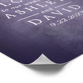 Lila Rustikale Baumlichter Begrüßungszeichen Poster (Ecke)