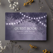 Lila Rustikale Baumsaitenlichtung Gästebuch