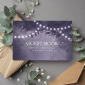 Lila Rustikale Baumsaitenlichtung Gästebuch