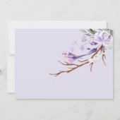 Lila rustikale Blume Einladung (Rückseite)