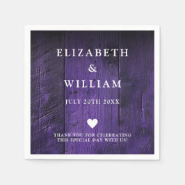 Lila Rustikale Boho Barn Wood Country Wedding Serviette