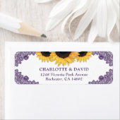 Lila rustikale Chic Rücksendeadresse (Insitu)