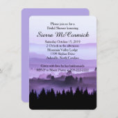 Lila rustikale GebirgsBrautparty-Einladung Einladung (Vorne/Hinten)