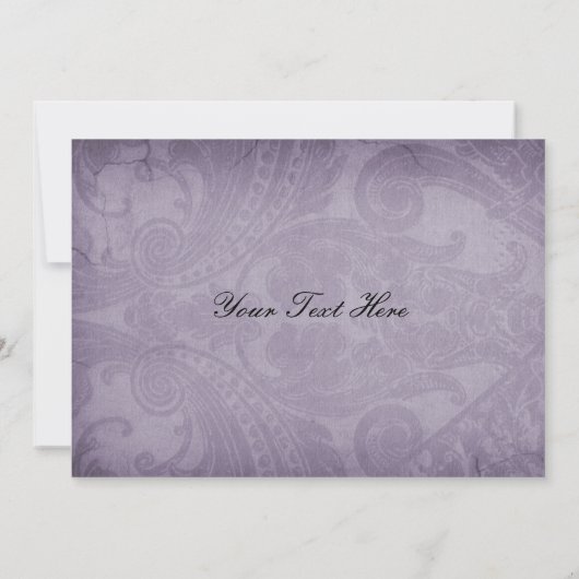 Lila Rustikale Hochzeit Dankeskarte (Rückseite)