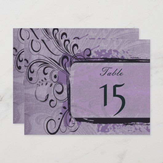 Lila Rustikale Hochzeit Postkarte (Vorne/Hinten)