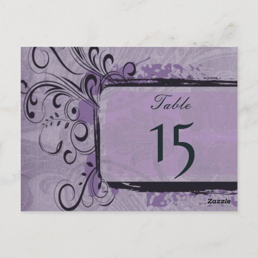 Lila Rustikale Hochzeit Postkarte (Rückseite)