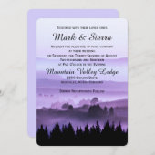 Lila Rustikale Hochzeitseinladung Einladung (Vorne/Hinten)