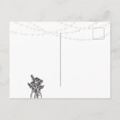 Lila rustikale Holz String Lights Boho Mason Jar Ankündigungspostkarte (Rückseite)