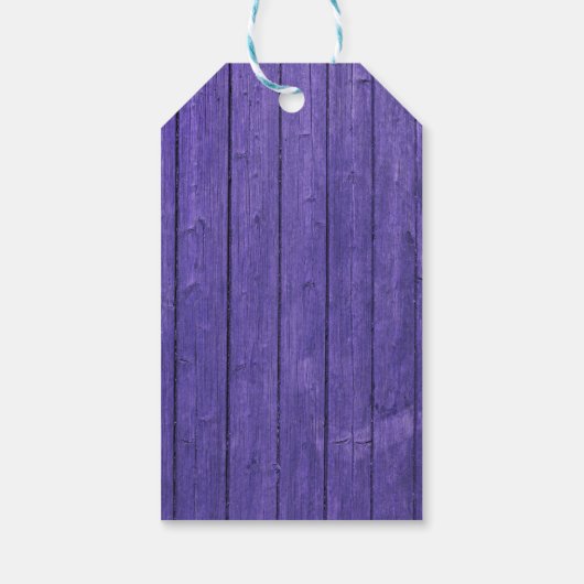 Lila rustikale Holz String Lights Boho Mason Jar Geschenkanhänger (Rückseite)