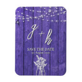 Lila rustikale Holz String Lights Boho Mason Jar Magnet (Vertikal)