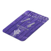 Lila rustikale Holz String Lights Boho Mason Jar Magnet (Linke Seite)