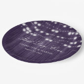 Lila rustikale Landzunge Pappteller (Schrägansicht)