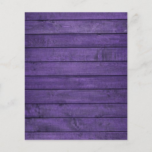 Lila Rustikale Lights Hochzeitseinladung (Rückseite)