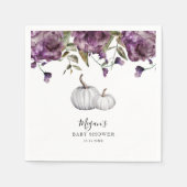 Lila rustikale Pumpkin Fall Baby Dusche Serviette (Vorderseite)