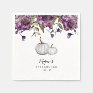 Lila rustikale Pumpkin Fall Baby Dusche Serviette