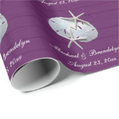Lila rustikale SandDollar-Geschenkwrake Geschenkpapier (Rolleneckpunkt)