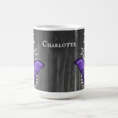 Lila rustikale Schmetterling Personalisierte Kaffe Kaffeetasse (Mittel)