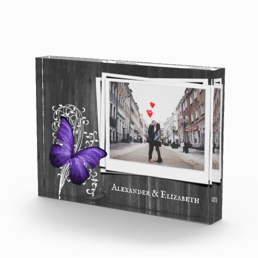 Lila Rustikale Schmetterlingskupplung Foto Block (Rechts)