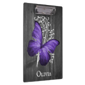 Lila Rustikale Schmetterlingswand Personalisierte  Klemmbrett (Rechts)