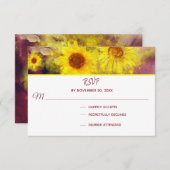 *~* Lila Rustikale Sonnenblumenhochzeit RSVP (Vorne/Hinten)