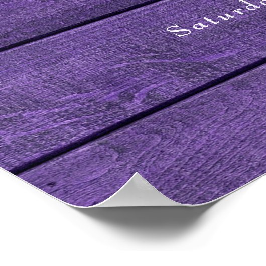 Lila rustikale String-Lights Begrüßungszeichen Poster (Ecke)