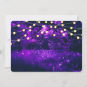 Lila rustikale, verzauberte Waldlichter Süß 16 Einladung (Rückseite)