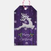 Lila rustikale Weihnachtsfeiertage Geschenkanhänger (Vorderseite)