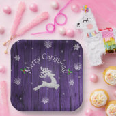 Lila Rustikale Weihnachtswaschmaschine Pappteller (Party)