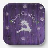 Lila Rustikale Weihnachtswaschmaschine Pappteller (Vorderseite)