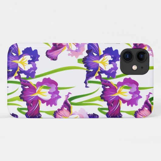 Lila Rustikale Wiese Iris Blume Aquarell Case-Mate iPhone Hülle (Rückseite (Horizontal))