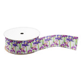Lila Rustikale Wiese Iris Blume Aquarell Ripsband (Spule)