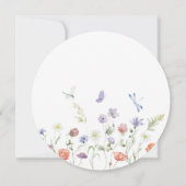 Lila rustikale Wildblumen Einladung (Rückseite)
