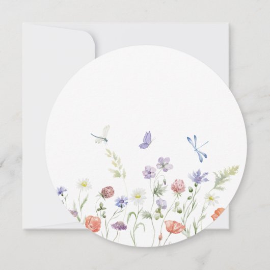 Lila rustikale Wildblumen Einladung (Rückseite)