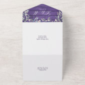 Lila Rustikaler QR-Code für Holzblumen All In One Einladung (Außenbereich)