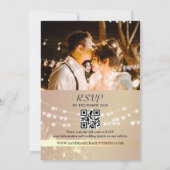 Lila rustikaler QR-Code für Holzzeichenbeleuchtung Einladung (Rückseite)