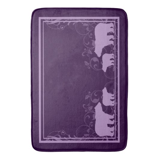 Lila rustikaler Swirbel mit Schaumstoffmatte Badematte (Vorderseite Vertikal)