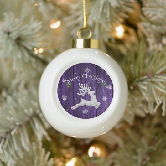 Lila Rustikaler Weihnachtsmann Gerahmte Ornamente (Baum)
