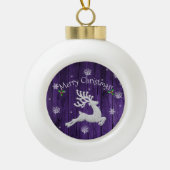 Lila Rustikaler Weihnachtsmann Gerahmte Ornamente (Vorderseite)