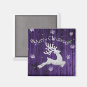 Lila Rustikales Weihnachtsmagnet Magnet (Vorderseite/Rückseite)